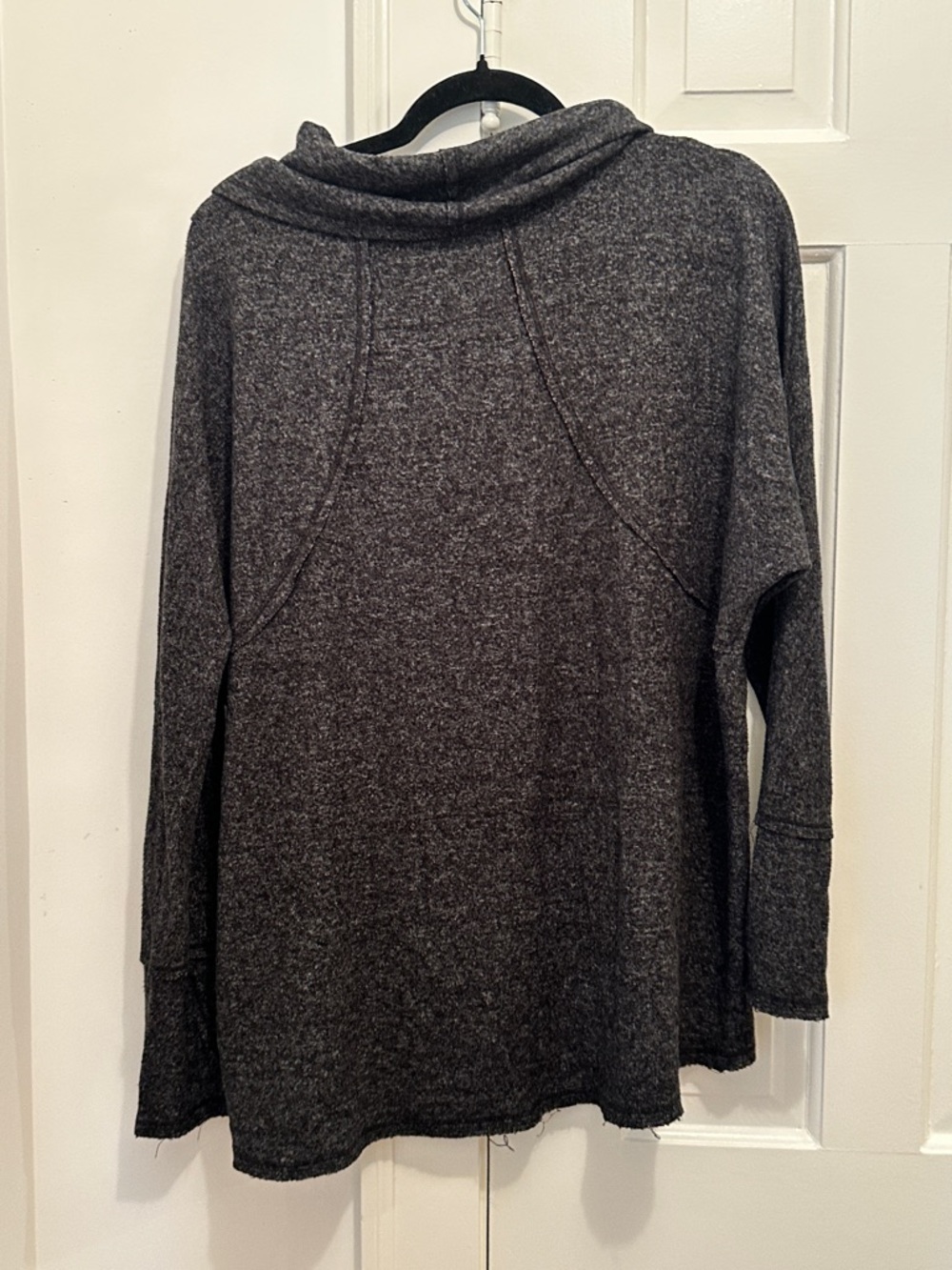 Anthropologie Saturday/Sunday Drapey Cowl Neck Lounge Shirt - Charcoal Gray - Picture 6 of 6